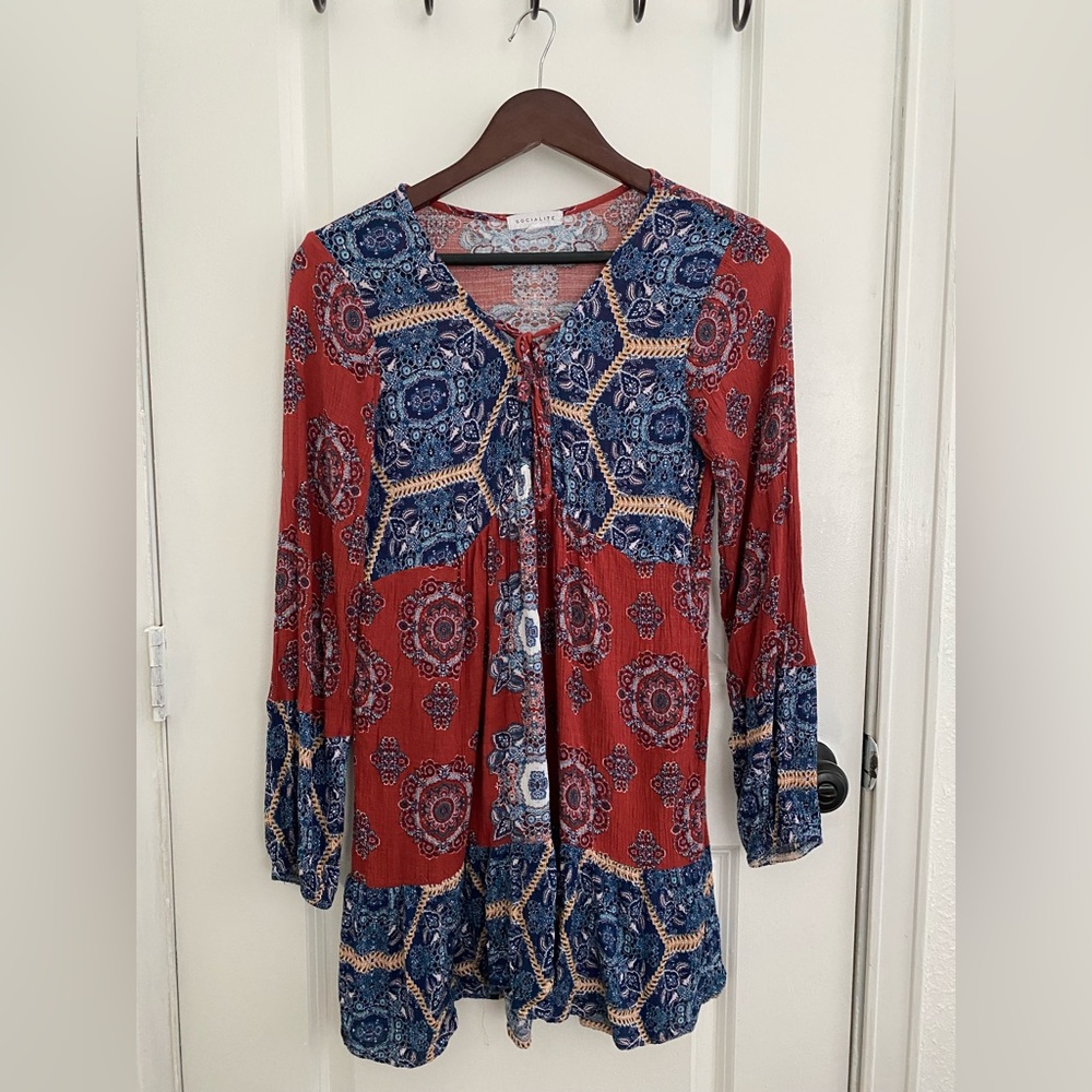 Red and blue Shirt/dress(Lightly used)